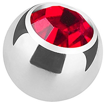 Piercingfaktor Piercing Ersatz Schraubkugel Edelstahl Silber mit Kristall