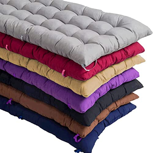 8 cm dickes Bankkissen, 2/3-Sitzer, 80/100/120, rechteckig, Gartenbank-Kissen für Chaiseschaukel, Sofa, Esszimmer, drinnen und draußen, 40 x 40 cm, Beige