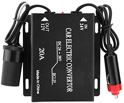 TKSE Power Converter, Abwärtsstromversorgungs Stromrichter 24V Auf 12V, 20A Auto Step Down Power Supply Converter Step Down Transformator 24V bis 12V Zigarettenanzünder-Typ