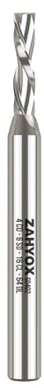 ZahyoX VHM Fräser CNC Spiralfräser Zweischneidige Spirale Oberfräse Fräser Holz Abwärtsfräser mit 6 mm Schaft, 4 mm Schnittdurchmesser, 16 mm Schnittlänge, 64 mm Gesamtlänge