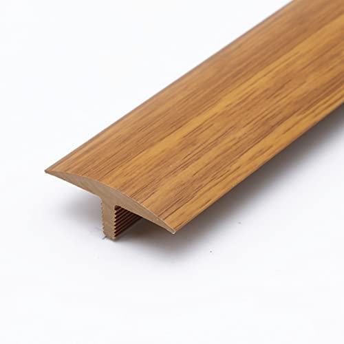 Boden-Übergangsleiste, PVC, T-Leiste, Übergangsleiste von Teppich zu Fliese/Kantenschutz-Trennleiste in Vintage-Holzoptik, Weiß, Walnuss, Eiche, Teak, Roteiche (Color : C, Size : 90cm (35.4i