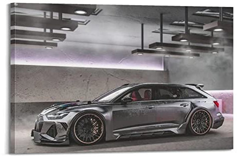 Sportauto-Poster für Audi RS6 Supercar Racing Car Poster Dekorative Malerei Leinwand Wandposter und Kunstbild Druck Moderne Familie Schlafzimmer Dekor Poster