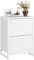 Nicehill White Nightstand with Drawer for Bedroom, Small Dresser Bedside Table for Kids' Room, End Table with Wooden Top, Steel Frame, Modern, White