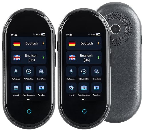 simvalley MOBILE 2er-Set Mobile Echtzeit-Sprachübersetzer, 106 Sprachen, Touchscreen