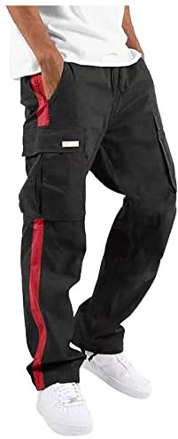 Generisch Latzhose Herren, Arbeitshosen Für Männer Outdoor Mit Multi Taschen Hosen Herren Baggy Berghose Grau Billig Arbeitshose Stretch Cargo Schwarz Baumwolle Carharrt (XXL, Rot)