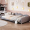 Merax Polsterbett Kinderbett 90x200 cm aus weichem Teddystoff – Schlafsofa mit Rückenlehne und Armlehnen in Grau, das ideale Bett für Kinder und Gäste (ohne Matratze)