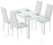 Bealife Esstisch mit 4 Stühlen Set, Esstisch und Stühle für 4 Personen, Esszimmer 6 Stühle und Tisch, Set mit Esstisch und Stühlen für Küche, Esszimmer und Wohnzimmer (Weiß, 4stühle)