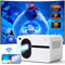 Proyector con 5G WiFi Bluetooth, Exterior/Interior Full HD Nativo 1080P Proyector Portátil Home Theatre Compatible con iPhone/Android/HDMI/USB/PS5/TV Stick/X-Box.