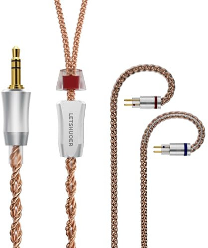 Letshuoer Nebula 6 Cores 6N Monocrystalline Copper IEM cable, HiFi Audio Replacement Cable, Wired Upgraded Earphones Cable with 0.78mm 2 Pin(3.5MM Upgrade Cable)