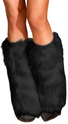 Damenkostüm, sexy Kunstpelz, warme, Flauschige Plüsch Stulpen Beinlinge/Stiefelärmel/Stiefelüberzieher Fellstulpen Weiß, Damenkostüm