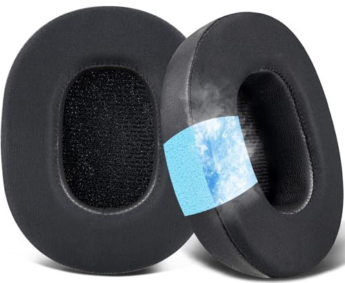 SOULWIT Cooling-Gel Replacement Earpads for Mpow H7 Bluetooth Headphones, Ear Pads Cushions with Ice Silk Fabric, Noise Isolation Foam - Black