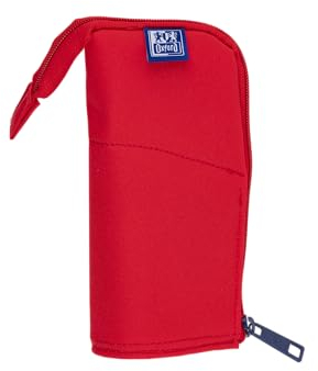 Oxford Federmäppchen Stand-Up Stiftehalter mit Reißverschluss, Stifte-Tasche, rot
