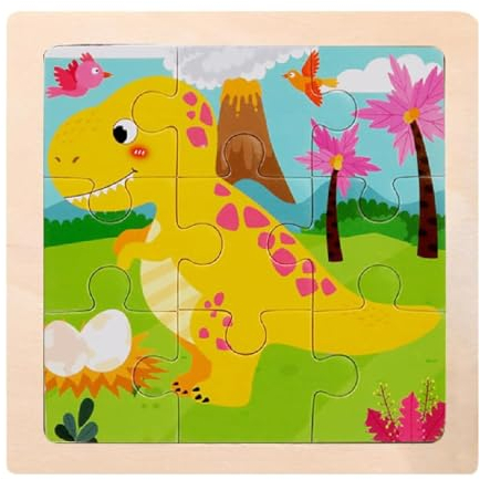 TNSRAY Holzpuzzle Holzspielzeug für Kinder I Holzpuzzle, Holzspielzeug ab 1 2 3 Jahren, Steckpuzzle Holz Montessori Spielzeug für Baby, Tier Holzpuzzle Puzzle Kleinkind Lernspielzeug, Dinosaurier