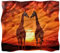 VTGHDEEQ Überwurfdecke für Couch,weiche Decke und Überwürfe,Afrika Tiergiraffe Sonnenuntergang,59x51.1 in