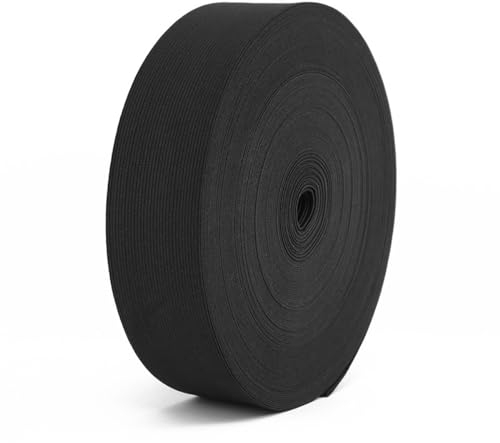 HIKPACKER Elastica Costura, Cinta Elastica Costura de 10 Metros, 40 mm de Ancho, Elastico Costura, Goma Elastica Costura, Cinta Elástica Ancha, Cinta Elástica Negra para Coser y Manualidades