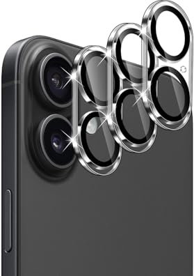 QULLOO Kameraschutz für iPhone 16 / iPhone 16 Plus, 3 Stück Kamera Schutzfolie 9H Härte Schutzglas HD Klar Linse Glas Folie Anti-Kratzen Kamera Schutz