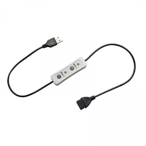 BaotyJie 2x USB Timer Switch Extension Cable 3 Speed Adjustable, USB Male to Female 60cm Power Supply Line for USB Ceiling Fan, Lights