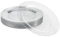 MATANA 50 Premium Clear Hard Plastic Dessert Plates with Silver Glitter, 19cm / 7 Inch - Elegant & Reusable Small Side Plates, Starter Plates for Weddings, Birthdays, Picnic, BBQ, Parties