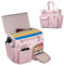 Prokva Hanging File Organizer Box with Lid, Portable Document Organizer Bag with Handle, Suitable for Letter Size Hanging File Folders, Pink