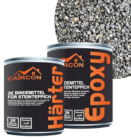 Steinteppich Set Epoxidharz Bindemittel Marmorkies - 25Kg Grau 1-4mm