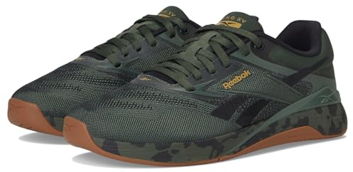 Reebok Nano X5 Mens Shoes, Cross Training and Light Running Sneakers for Men, Grit Green/Black/Khaki Brown, 6.5 Women/5 Men