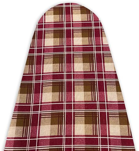 TUOLON Bügelbrettbezug Made in Italy 47 x 140 cm Universal für Dampfbügeleisen praktisch und weich Bügelbrettbezug mit Gummizug Abdeckung - Rote Karos