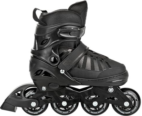 RAVEN Inline Skates Inliner für Kinder und Erwachsene OPTIONAL 2in1 mit Schlittschuhen verstellbar (Oxen Black ohne Kufen, 42-45 (27,5cm-30,5cm))