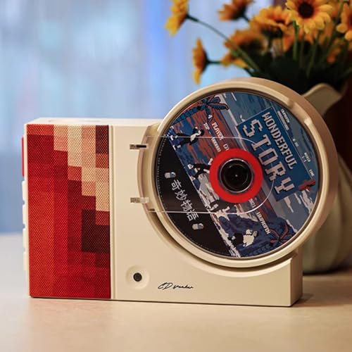 Vituord Portable Retro CD Player, Bluetooth CD Music Record Player, Built-in HiFi Speaker, with Remote Control, Support USB/AUX 3.5mm, Wall Mountable & Desktop