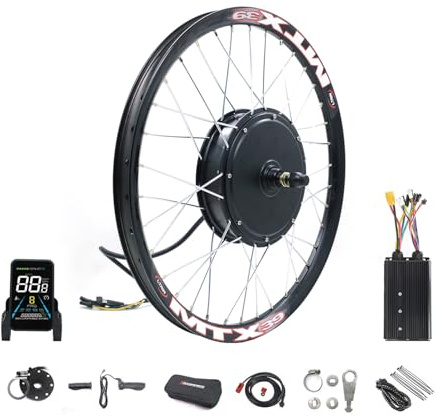ESOULBIKE 72V 3000W E-Bike Umrüstkit für 26/27,5/28 Zoll Fahrräder - Hinterrad-Nabenmotor Elektrobike-Set mit Controller und Display (Zoll, 26.0)