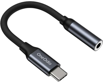 OneOdio USB C to 3.5mm Audio Adapter, Type C to Headphone Aux Jack, 24bit/96kHz HiFi DAC Digital Audio Converter Compatible with iPhone 17 16 Galaxy S25 S24 Ultra, Tablets, Laptops