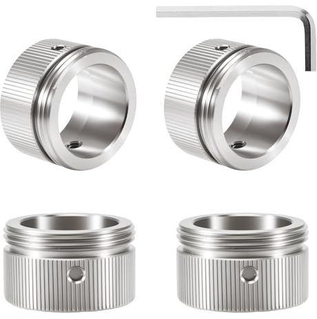 4pcs 304 Edelstahl Heizungsventil adapter, Ravl-ventil, M30x1.5 Thermostat Adapter für Ra, Rav, Heizkörperventil Thermostatkopf mit den Streifen,Auslaufsicheres Präzisions Snap On Design