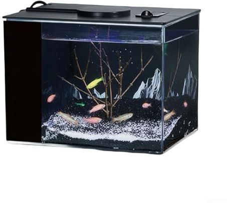 Kleines Desktop-Fischtank, selbstzirkulierendes Aquarium-Set für Mini-Fischschale mit Filter, Tischplatte, Öko-Tank, für Zuhause, Büro, leiser Innenfilter (S)