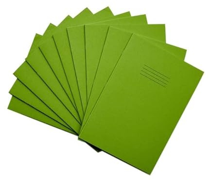 Rhino A4 Exercise Book 48 page, Light Green, 8mm Ruled & Margin Pages (Pack 100)