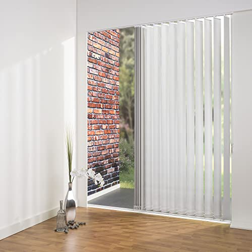 Vertikalanlage, Lamellenvorhang, Vertikaljalousie, Lamellenbreite 127mm, weiß 150x260 cm