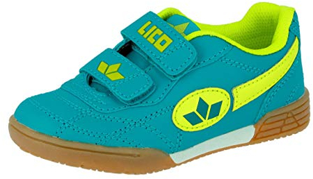 Lico 360424 Unisex Niños Zapatillas de Deporte Interior, Azul (Petroleo/Lemon Petroleo/Lemon), 26 EU
