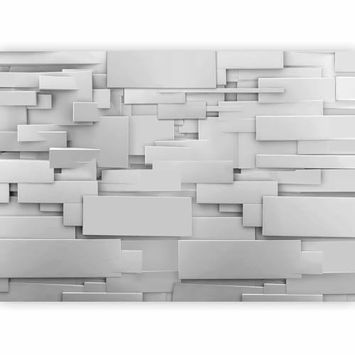murando - Fototapete Vlies grau optische Täuschung, 350x256 cm, Wohnzimmer