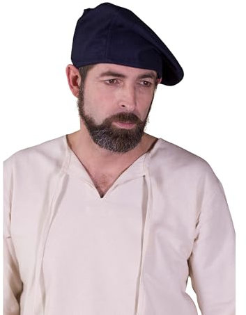 Burgschneider - Barett Harald - Blau (61 cm, für Damen & Herren, Wolle) Historisch - Medieval