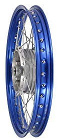 MZA Speichenrad 1,5 x 16 Alufelge, Blau eloxiert, Edelstahlspeichen - Simson S50, S51, KR51 Schwalbe, SR4