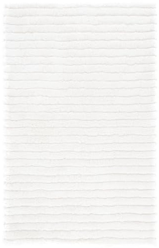 SAFAVIEH 3D Shag Collection Accent Rug - 3'6 x 5'6, Pearl, Handmade Modern Abstract, 1.25-inch Thick Ideal for High Traffic Areas in Entryway, Living Room, Bedroom (SG554A)