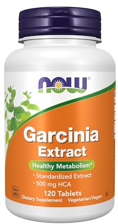 NOW Foods Supplements, Garcinia (Garcinia Cambogia) 1,000 mg, Healthy Metabolism*,Weight Loss, 120 Tablets