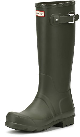 Hunter Mens Original Tall Rubber Dark Olive Boots 9 US