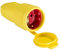 as - Schwabe Gummikupplung 230 V / 16 A mit Schutzkappe - Schuko Kupplung mit Schutzkappe - Schutzkontakt-Kupplung für Außenbereich geeignet - IP44 - Made in Germany - Gelb, 62413