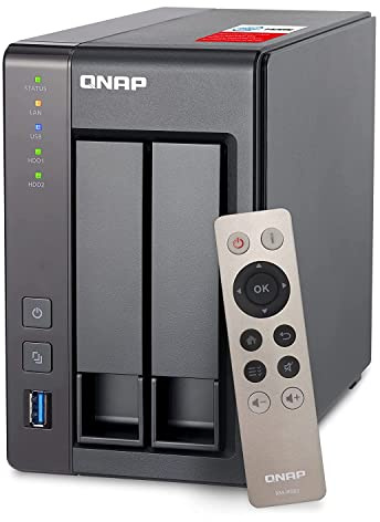 QNAP TS-251+-2G 2 Bay Desktop High-performance NAS Enclosure - 2 GB RAM, Intel Celeron 2.0 GHz Quad Core Processor, Black