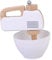 Spiel AG Mixer Handmixer aus Holz mit Rührschüssel mit Funktion weiß