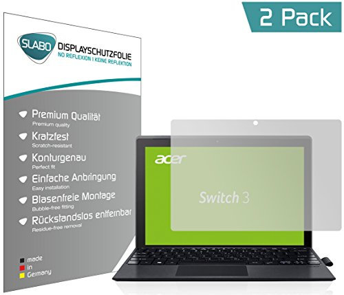 Slabo 2 x Displayschutzfolie für Acer Switch 3 (SW312-31) Displayschutz Schutzfolie Folie No Reflexion|Keine Reflektion MATT - Entspiegelnd Made IN Germany