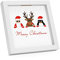 PHOTOLINI Bilderrahmen Spardose zum Befüllen 20x20 cm weiß, Merry Chrismas Objektrahmen Geldgeschenke, 4 austauschbare Motive, Aufstellen & Aufhängen, DIY - perfekt zum Basteln und als Geschenk
