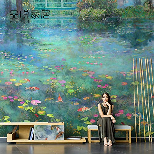 WSSWZN 3D Fototapete Moderne Wanddeko Wandbilder Monet Seerosenlandschaft Vlies Wand Tapete Wohnzimmer Schlafzimmer Büro Flur Dekoration 200x150 cm