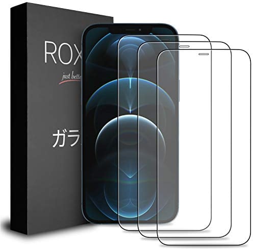 ROXX Japanisches 9H Schutzglas (3 Stück) | Volle Displayabdeckung | Kompatibel mit iPhone 12 Pro Max (6,7 Zoll)