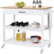 Yaheetech Carro con Ruedas, Carrito Auxiliar de Cocina Mesa con Estante Cajón Armario 101x 51x92cm, Madera, Blanco