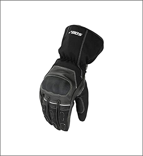 BOSmoto Motorradhandschuhe, Wasserdicht Motorradhandschuhen, Winter Motorrad Handschuhe (Schwarz, L)